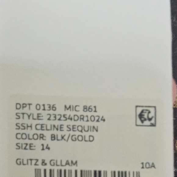 Alexa Marie Black and Gold Sequin Dress Size 14 - Picture 3 of 6